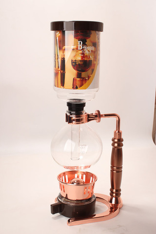 New 3cups Syphon coffee maker with gold/rose gold  handle/Syphon Coffee Brewer Maker /Tea brewer of syphon with elegant design ► Photo 1/6