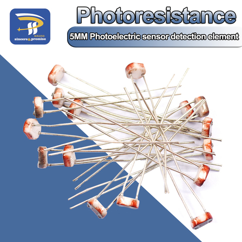 20PCS LDR Photo Light Sensitive Resistor Photoelectric Photoresistor 5528 GL5528 5537 5506 5516 5539 For Arduino DIY ► Photo 1/6