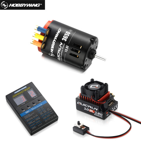 HobbyWing QuicRun 3650 Sensored Brushless G2 with QuicRun 10BL120 120A Sensored+LED Program Box General combo for RC 1/10 Car ► Photo 1/6