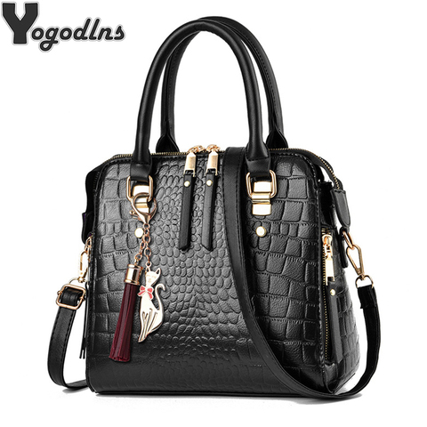 2022 Retro Alligator Women Luxury PU Leather Handbags Female Tassel Designer Shoulder Messenger Bags Casual Ladies Tote Bolsas ► Photo 1/6