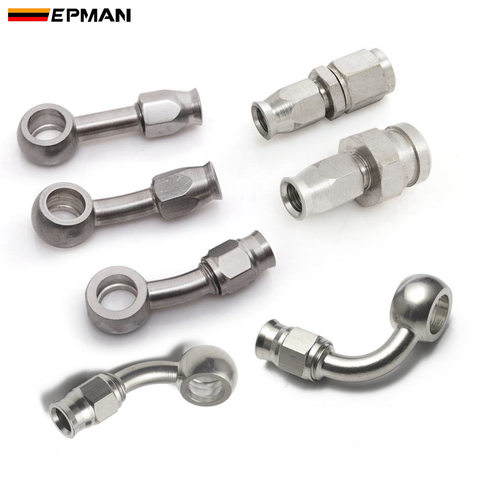 EPMAN 1PC AN3 Motorcycle Motor Bike Hydraulic Brake Oil Hose Line Banjo Fitting Stainless Steel For Car Auto Motorcycle EPSCGPJ ► Photo 1/6