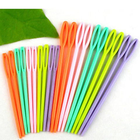 20pcs Plastic Knitting Needles Crochet Hooks Tapestry Wool Yarn Needles Children DIY Sweater Weaving Tools 2 sizes ► Photo 1/6