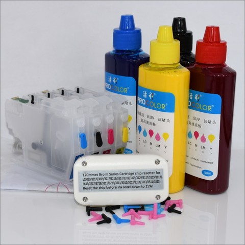 Refill ink cartridge LC 3213 3211 LC3211 LC3213 for BROTHER DCP-j572DW DCP j572DW MFC J491DW j497 MFC-J491DW MFC-J497DW Printer ► Photo 1/6