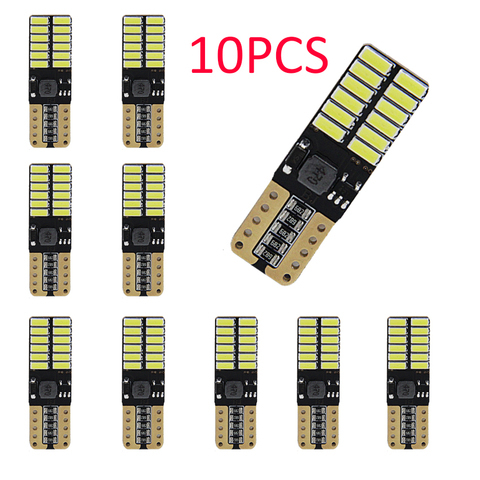 10pcs T10 led auto lamp car w5w CANBUS 4014 24smd 6000K light Clearance Lights Reading Lights ► Photo 1/6