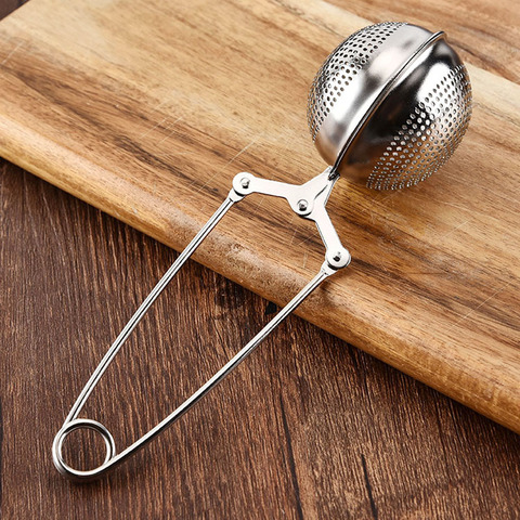 Mesh Snap Ball Loose Leaf Tea Infuser with Handle Stainless Steel Spices Strainer Tea Filter ► Photo 1/6