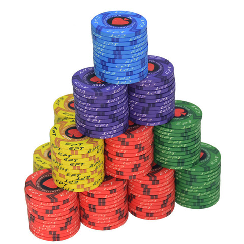 New  EPT Ceramic Texas Poker Chips Professional Casino European Poker Chips Set 10pcs/Lot Dropshipping ► Photo 1/6