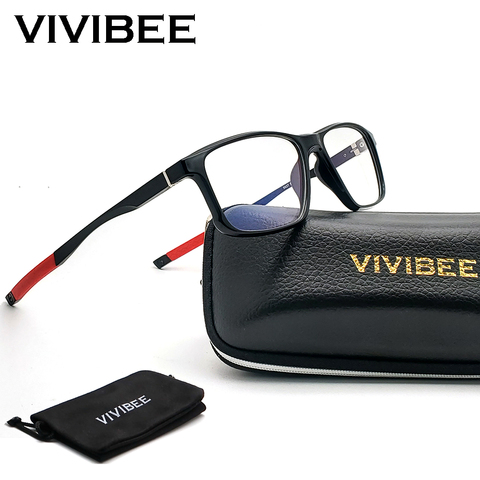 VIVIBEE Sports Men Blue Light Blocking Gaming Glasses Aluminum Temples UV400 Anti Blue Ray 2022 Male Office Square Eyeglasses ► Photo 1/6