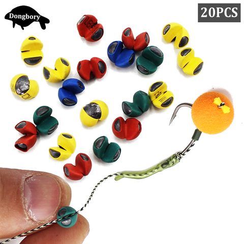 20PCS Carp Fishing Rubber Coated Split Shot Sinkers Weight 1B 2B 3B Lead Sinkers for Carp Fishing Rigs Making Tackle Accessories ► Photo 1/6