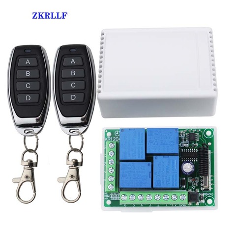 433mhz Wireless Remote Control RF Switch DC 12V 4CH 4 Channel Wireless Remote Control Switch Relay Receiver Module Transmitter ► Photo 1/6