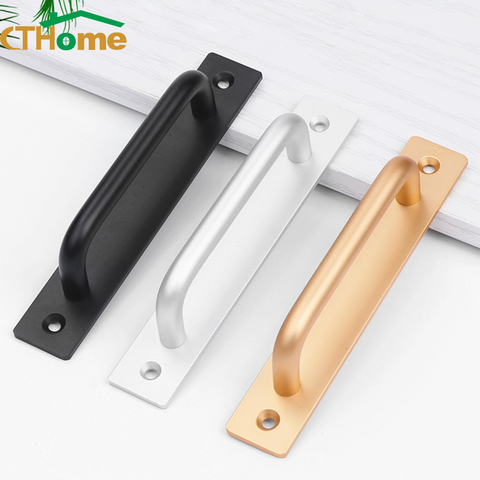 CTHome Aluminium Alloy Black Door Handles Balcony Bedroom Kitchen Door Pulls Silver White Furniture Handle Door Hardware knobs ► Photo 1/6