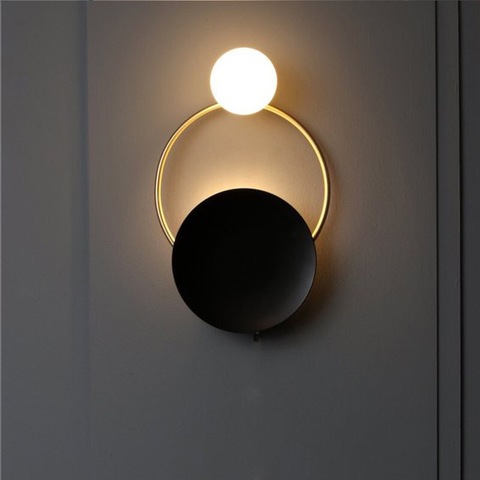 Nordic art eclipse G9 LED wall light luxury retro copper  wall lamp bedroom bedside lamp creative cafe aisle wall lamp ► Photo 1/5