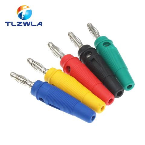 5pcs 4mm Banana Plugs Connector Solderless video Musical Speaker Stackable Cable Wire Pin Banana Plug Connectors Red Black blue ► Photo 1/6