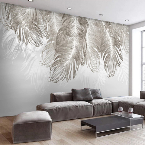Custom Photo Mural 3D Creative Feather Bedroom Dining Room Living Room Sofa TV Backdrop Wall Painting Wallpaper Papel De Parede ► Photo 1/6