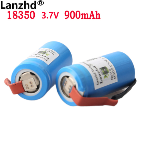 2022 new 2pcs 18350 battery DIY lithium Li ion 900mAh 10C rechargeable batteries 3.7V power cylindrical lamps For Electric tools ► Photo 1/4