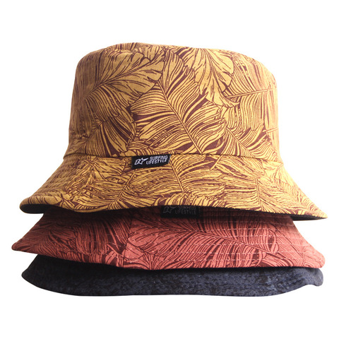 2022 Fashion Reversible Leaf Print Bucket Hat Summer Sun Caps For Women Men Fisherman Hat ► Photo 1/5