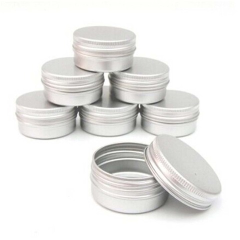 5/10/15/30/50g Small Tin Box Mini Metal Box Storage Empty Pot Plain Refillable Bottle Container Screw Top Cosmetic Storage Jars ► Photo 1/6