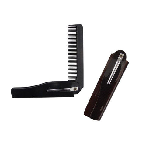 Hot Foldable comb Folding Pocket Clip Hair Moustache Beard Comb Brush Fashion Men Women Handmade massage hair brush ► Photo 1/6