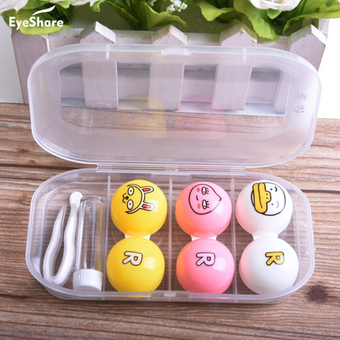 3 Pairs Set Lens Case with Stick Mirror Contact Lens Partner Container Storage Holder ► Photo 1/4