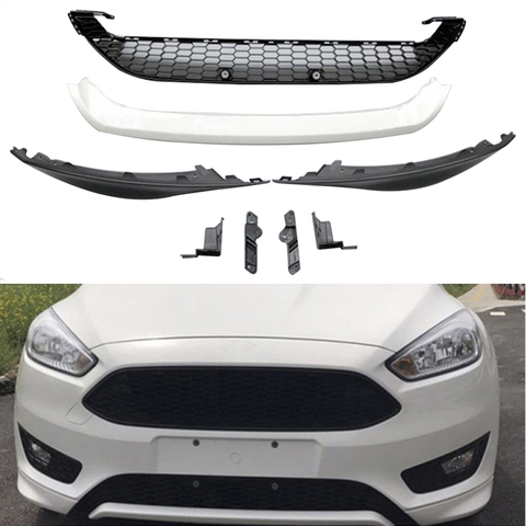 Front Bumper Lip Body Kit Spoiler Wing White For Ford Focus 2015 2016 2017 2022 ► Photo 1/6