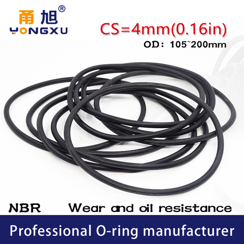 Black NBR Sealing O-Ring 4mm Thickness 105mm OD O ring Seal Rubber NBR Oil Resistant Sealing Gasket ORing Sealing Nitrile Washer ► Photo 1/1