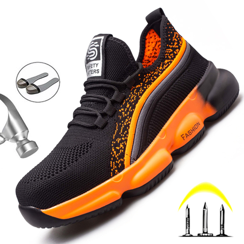Fashion New Work Boots Safety Steel Toe Shoes Men Puncture-Proof Work Sneakers Lightweight Safety Shoes Men Boots Free Shipping ► Photo 1/6