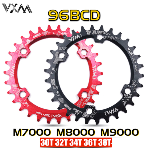 VXM 30T 32T 34T 36T 38T 96BCD Aluminum Oval Round Chainring Chainwheel MTB Bike Chainring for M7000 M8000 M9000 Bicycle Parts ► Photo 1/6