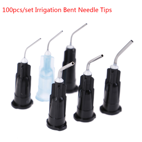 100pcs/lot Equipment Irrigation Bent Needle Tips Dental Flow Sealant Etchant Composite Resin Acid Reagent Delievery Syringe Tips ► Photo 1/6