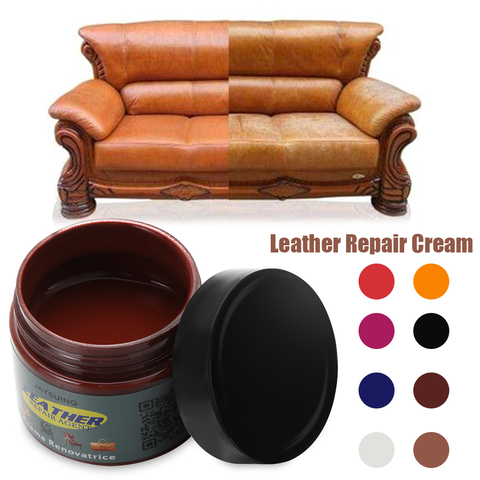 Leather Repair Cream Color Paste Dye Colour Restorer Auto Car Seat Sofa Coats Holes Scratch Cracks Rips Liquid Restoration Tool ► Photo 1/6