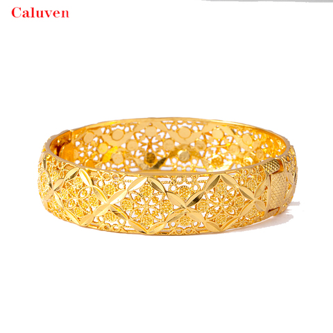 1pcs Gold Color bangles&bracelets  Ethiopian Middle East Dubai bangles for women wedding jewelry African gifts ► Photo 1/4