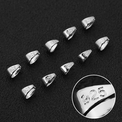 50pcs/lot 925 Sterling Silver Bale Pinch Clasp Silver Color Bail Pendant Connector for DIY Necklace Jewelry Making Findings ► Photo 1/5