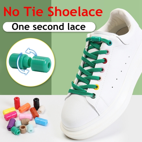 1Pair No tie Shoelaces Flats Elastic Shoe Laces For Kids and Adult Sneakers Shoelace Quick Lazy Laces 24 Color Shoestrings ► Photo 1/6