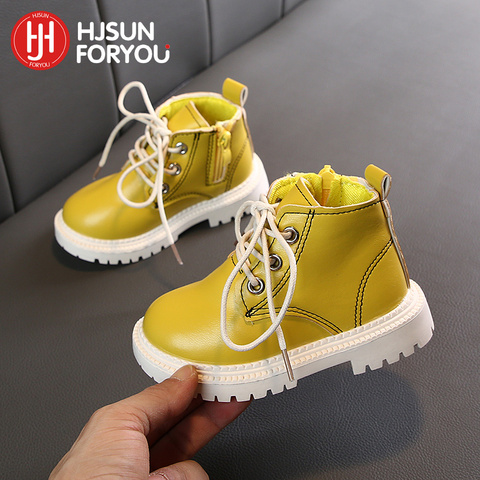 2022 New Children Snow Boots Warm Non-slip Shoes For Boys Girls Ace-Up Martin Boots Comfort Baby Rubber Boots Fashion Sneakers ► Photo 1/6