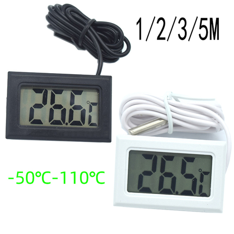 Waterproof LCD Digital Thermometer Aquarium Electronic Precision Fish Tank Temperature Measuring Tool with Probe ► Photo 1/6