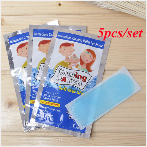 5 Bags Cooling Patches Baby Fever Down Plaster Migraine Headache Pad Lower Temperature Ice Gel Polymer Hydrogel ► Photo 1/6