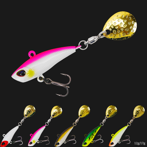 TSURINOYA Fishing Lure Set SPIN MT Spinner Bait 5PCS Wobblers Swimbait 12g 17g Sinking Pencil Sequins Vibration Metal Stickbait ► Photo 1/6