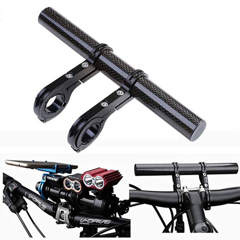 Carbon Fiber Handlebar Extender Extension Bike Light Flashlight Holder Handle Bar Bicycle Mount Bracket ► Photo 1/6