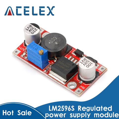 LM2596S DC-DC 3.6-46V 3A adjustable step-down power Supply module With reverse connection protection 5V voltage regulator ► Photo 1/6
