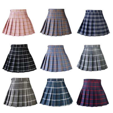 Harajuku Preppy Style Plaid Skirts Japanese School Uniforms Ladies Mini Cute Jupe Kawaii Skirt Saia Faldas Women Pleat Skirt ► Photo 1/6