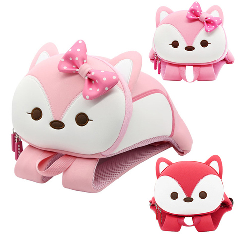 3D Cute Fox Kids School Bags for Girls Boys Toddler Children School Backpacks Cartoon Animals Backpacks Mochila Escolar ► Photo 1/6