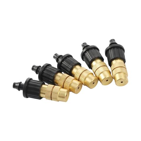 5 Pcs Adjustable Barbed Brass Misting Nozzles Garden Gardening Irrigation Sprinkler Copper Cooling Humidify Disinfection Sprayer ► Photo 1/6