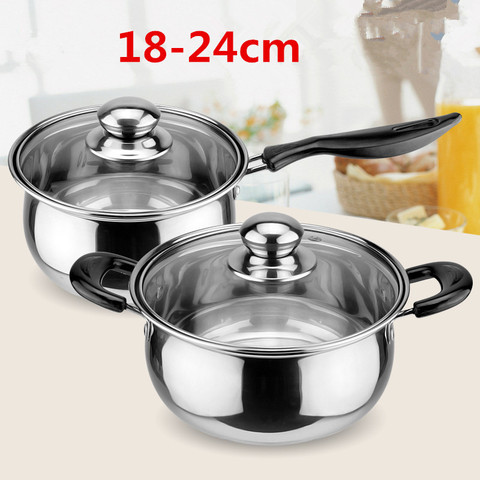 Stainless steel soup pot thickened noodles milk pot instant noodles auxiliary food pot induction cooker gas general purpose wok ► Photo 1/6