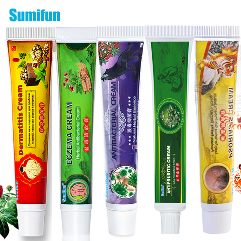 5 Type Treatment Psoriasis Cream Skin Care Antibacterial Antipruritic Dermatitis Eczema Herbal Ointment Anti-Itch Medical Plaste ► Photo 1/6