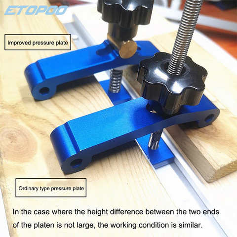 Improved T-Track Platen Miter Track Clamping Blocks Chute Blocks Djustable Press Plate Hold Down Clamps For Woodworking Table ► Photo 1/6