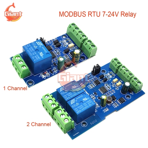 Modbus RTU 7-24V Relay Module RS485/TTL Anti-reverse 1/2 Channel 485 Switch Input 1 2 Way Optical Coupler 12V Output for Arduino ► Photo 1/6