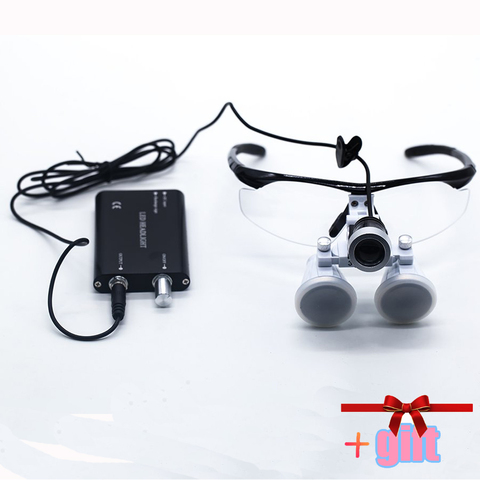 Dental loupes Surgical Magnifier 2.5X/3.5X Magnification Binocular magnifying glass with led lights Medical Operation Loupe Lamp ► Photo 1/6