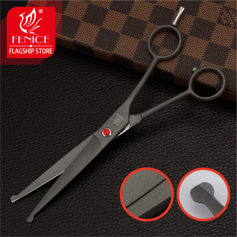 Fenice 4.5/7 inch Safety Round Tip Pet Dog Cat Grooming Cutting Scissors Dogs Hair Cutting Shear for Eyes/Face/Foot/Nose ► Photo 1/4