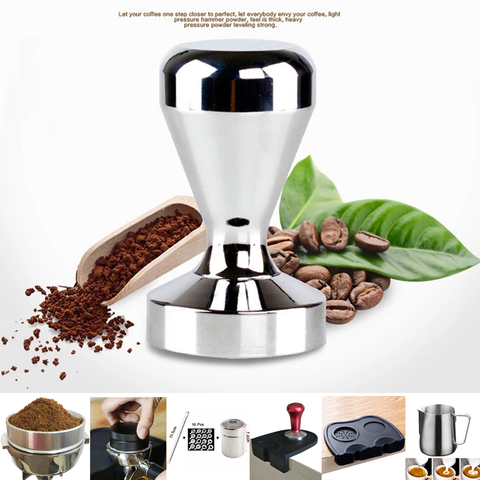 Food Grade Material 51mm Coffee Barista Espresso Flat Tamper Base Clear Body Aluminium Coffee Press Hammer ► Photo 1/6