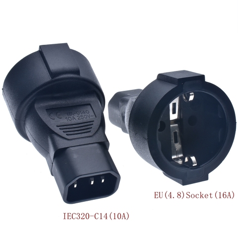  IEC320 C14 TO EU, Adaptador De Tomada de Poder IEC 320 C14 a UE Europeu,DA UE AC plug power converter UPS PDU Cabo ► Photo 1/6