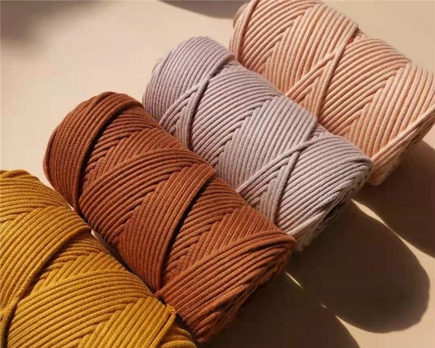 DIY cord-3mm colorful braided solid core cotton rope for macrame bag craft decoration plant pot hanger ► Photo 1/6