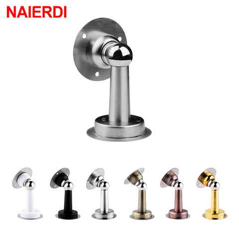 NAIERDI Stainless Steel Door Stopper Bathroom Magnetic Door Stop Heavy Duty Floor Wall Mount Wind-Proof Door Holder Hardware ► Photo 1/6